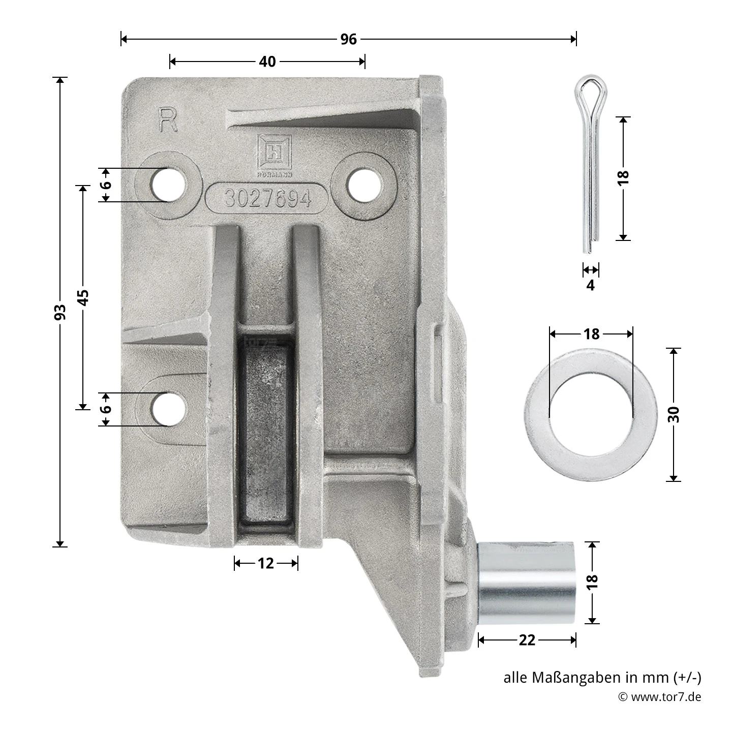 Hörmann Aufsetzstück, Beschlagsart N, Rechts – Bild 4