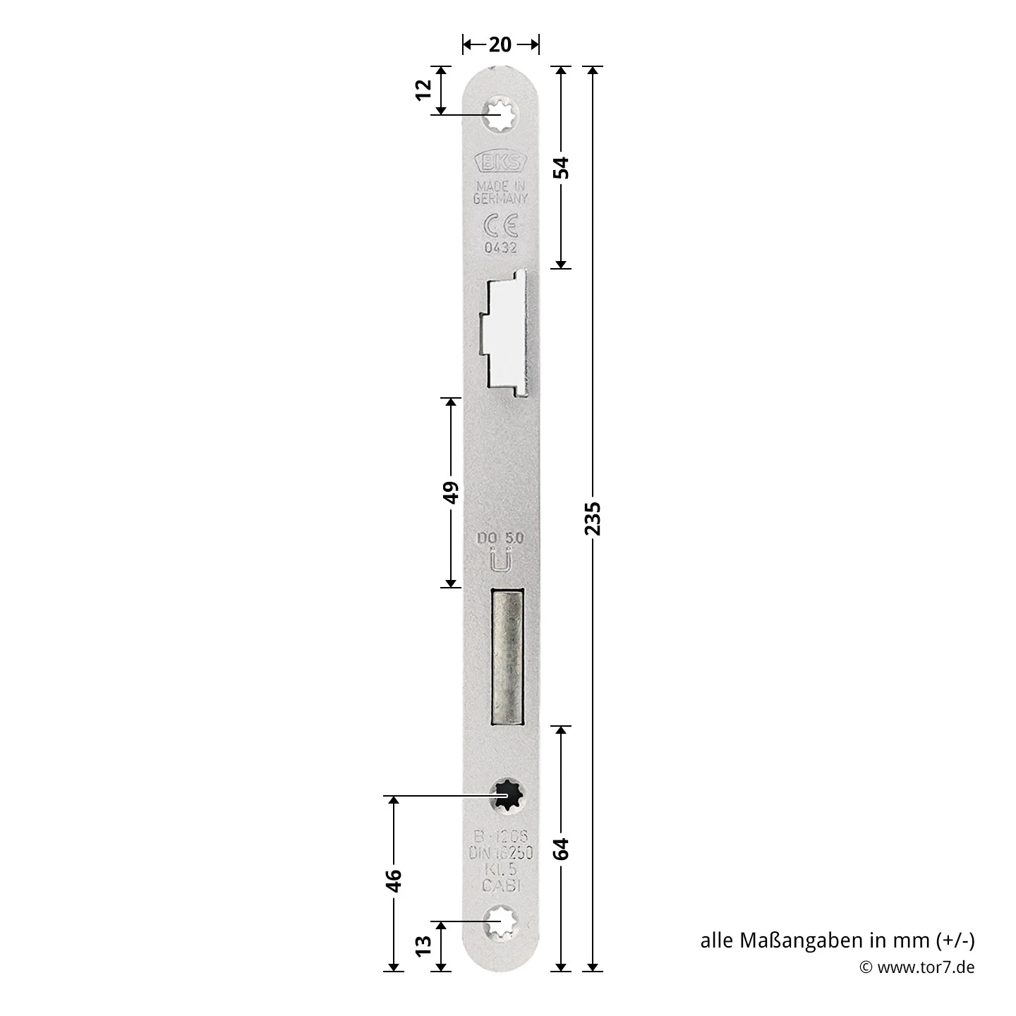 Hörmann Einsteck Rohrprofilschloss 1306 Für Nebentüren, PZ, Rechts – Bild 6