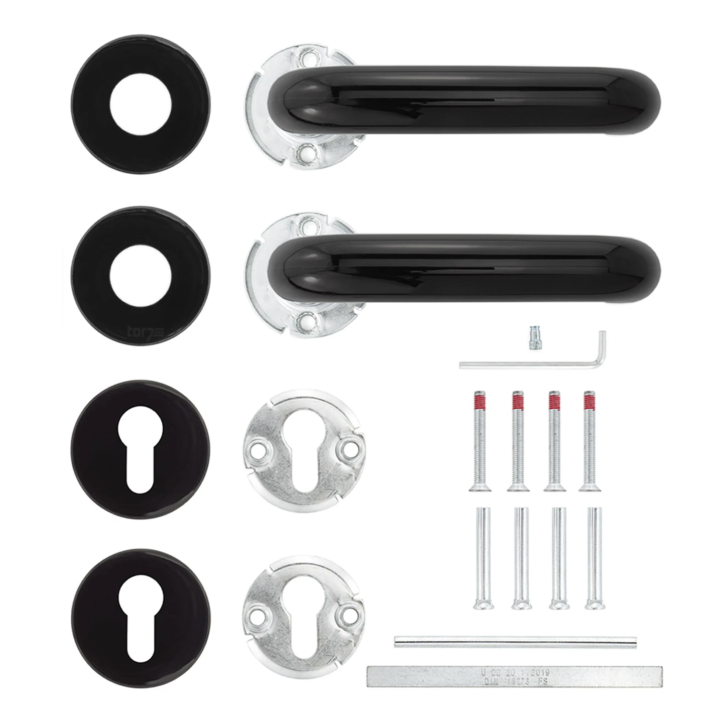 Hörmann FS Drückergarnitur D110 Rosette PZ, Schwarz – Bild 2