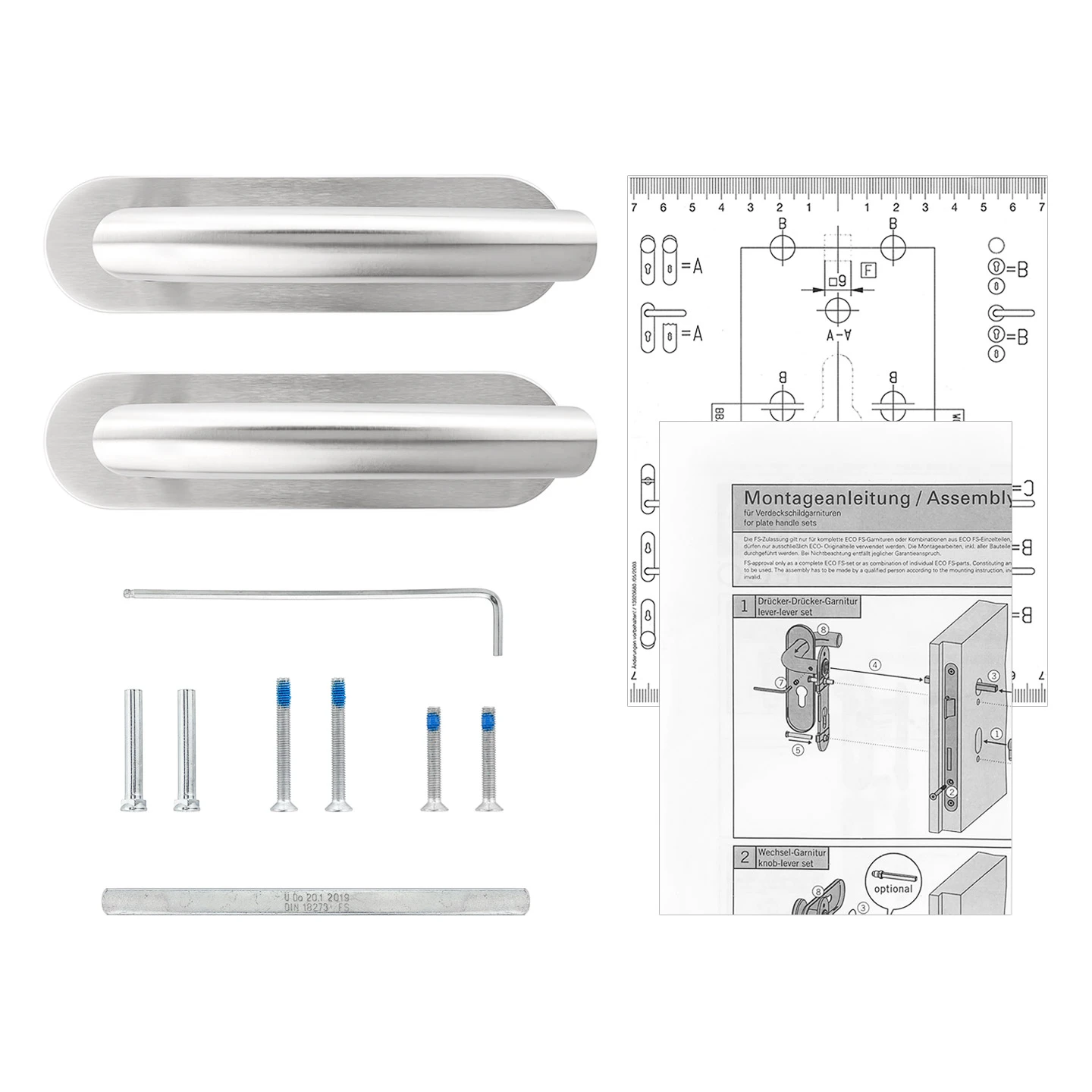 Steinau FS VDS Drückergarnitur, Typ 510, Edelstahl Matt – Bild 8